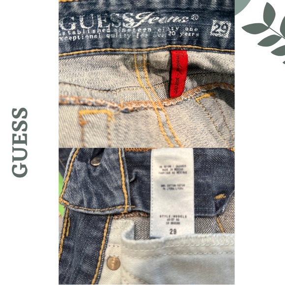 Guess Classic Daredevil Blue Mid Rise Bootcut Denim Jeans Size 29 - Picture 7 of 8